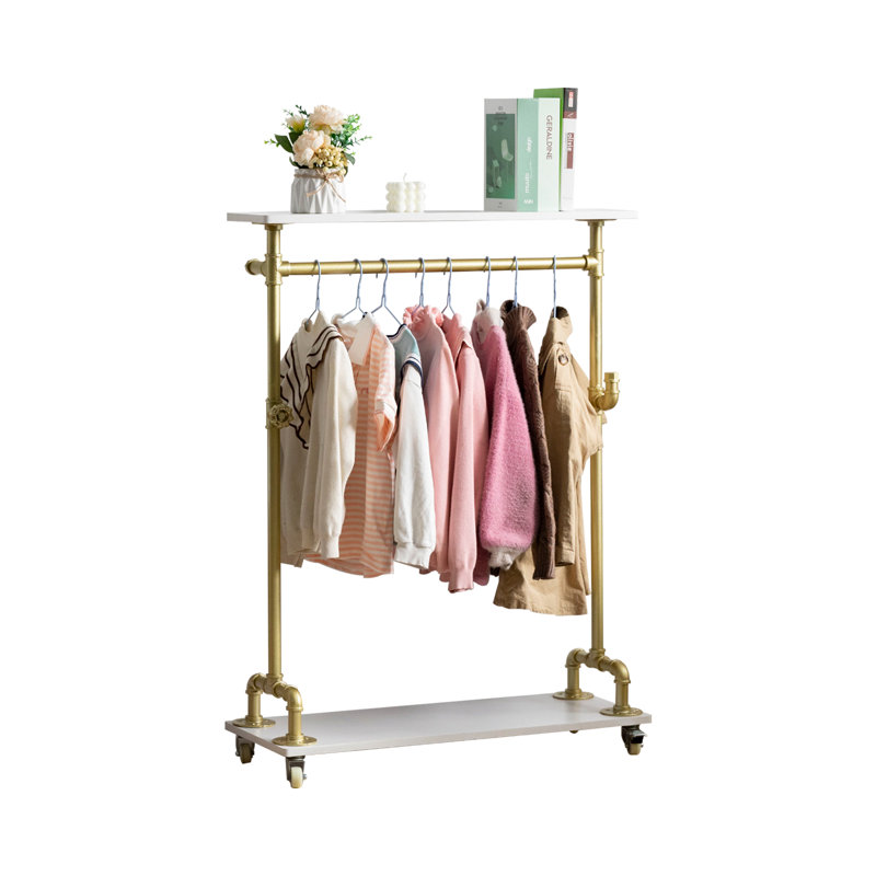 Jarnagan 31.5'' Rolling Industrial Pipe Clothing Rack