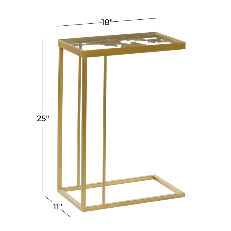 Glass Top C Table End Table