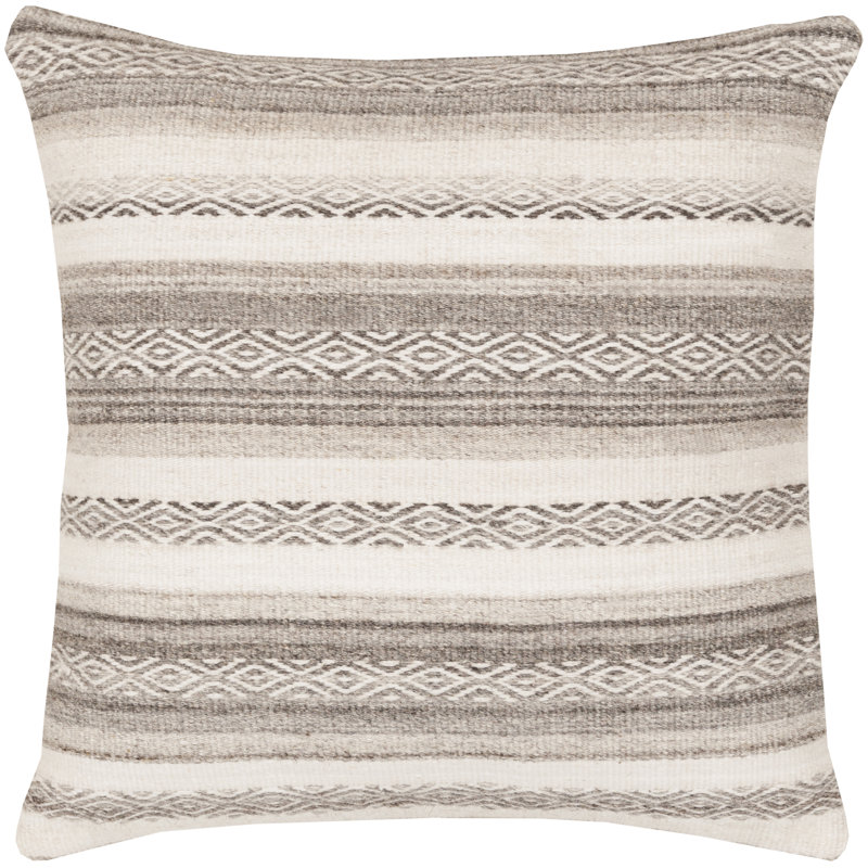 Housse de coussin carrée, 30 po x 30 po, Gris / Neutre