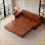 Canapé Chesterfield, canapé-lit escamotable, canapé-lit convertible 3 en 1 en similicuir avec garniture cloutée et accoudoirs roulés, canapé-lit multifonctionnel