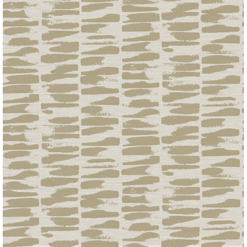 Myrtle Purple Abstract Stripe Wallpaper, Gold/White