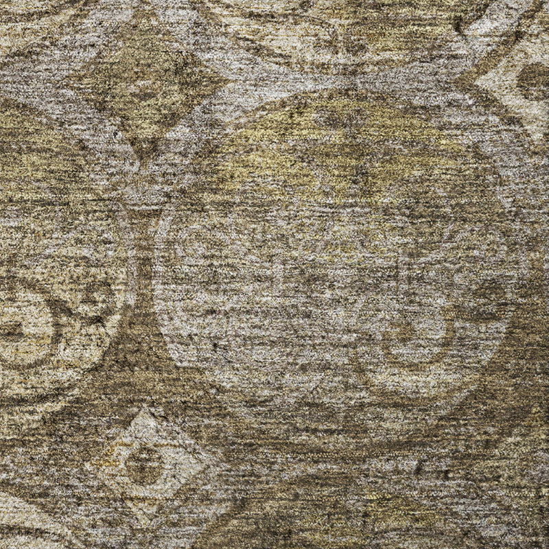 Tapis Dream Shag ADS738 à cercles, lavable à la machine de qualité supérieure, Brown, 10' x 14'