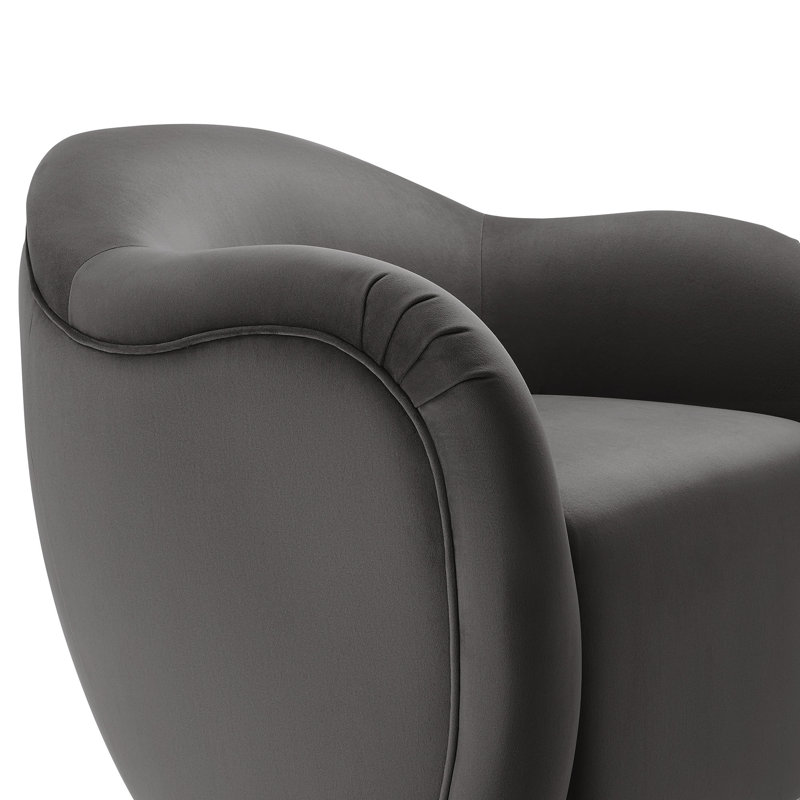 Compose Performance Velvet Swivel Armchair, Storm Gray Velvet