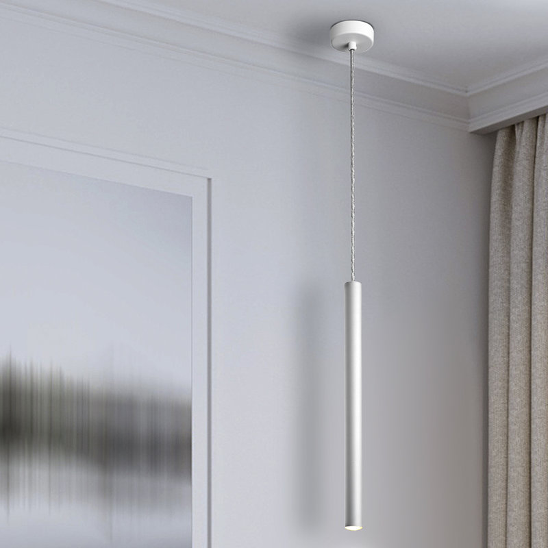 Reinerton 1 - Light Matt White LED Cylinder Pendant
