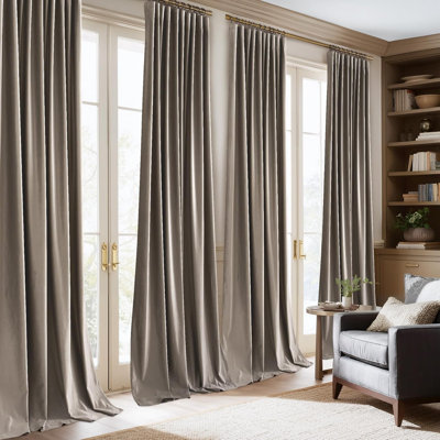  Velvet Blackout Curtains Thermal Insulated Room Darkening Drapes with Rod Pocket/Back Tab/Shower Hook Hanging Options for Bedroom Privacy, 2 Panels