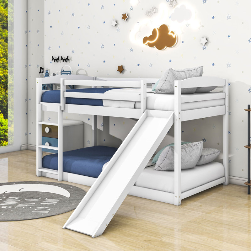 Harmanie Kids Twin Over Twin Bunk Bed, White