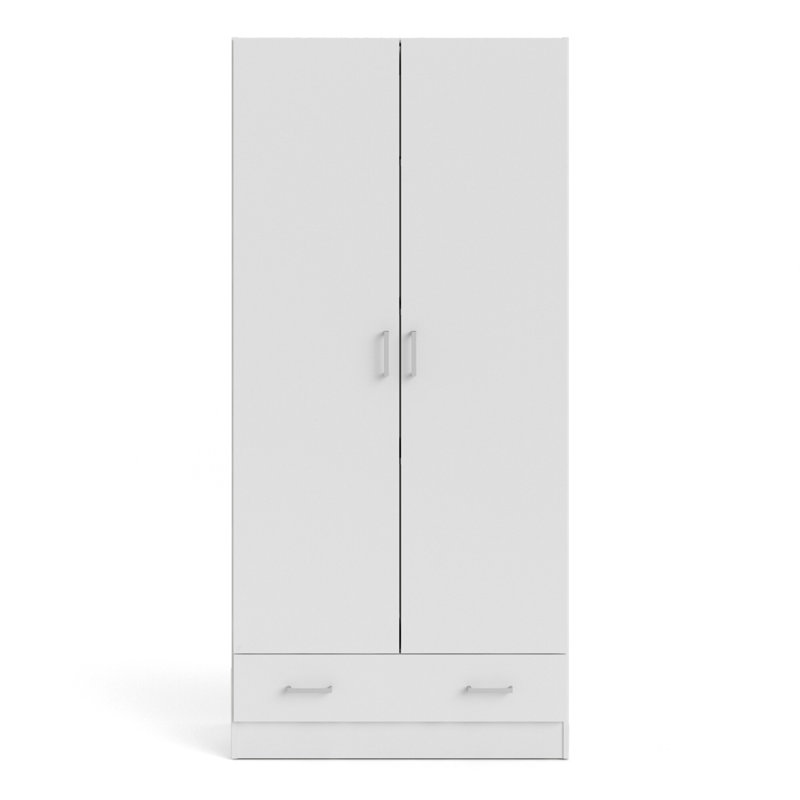 Mateah 2 Door Manufactured Wood Wardrobe, White