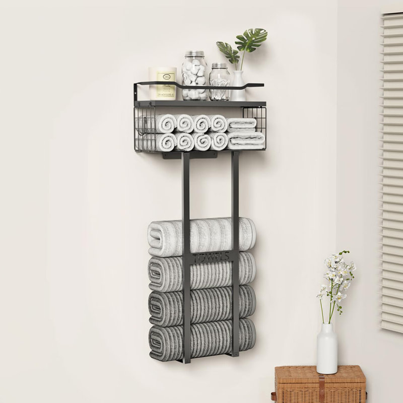 Porte-serviettes mural 31 ", Noir