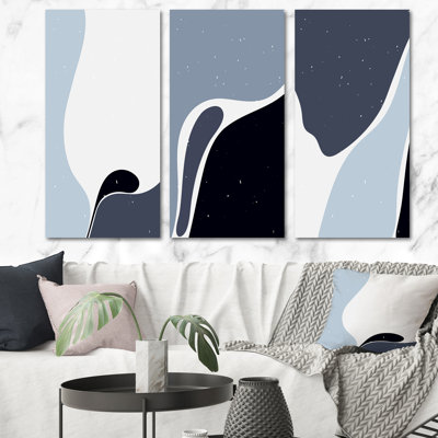 Ensemble de 3 pièces rétro géométriques abstraites en couleurs rétro X - Mid-Century Modern Art