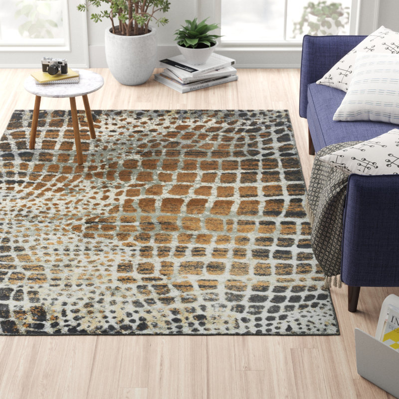 Arely Shiny Brown Area Rug, Rectangle 200 x 290cm