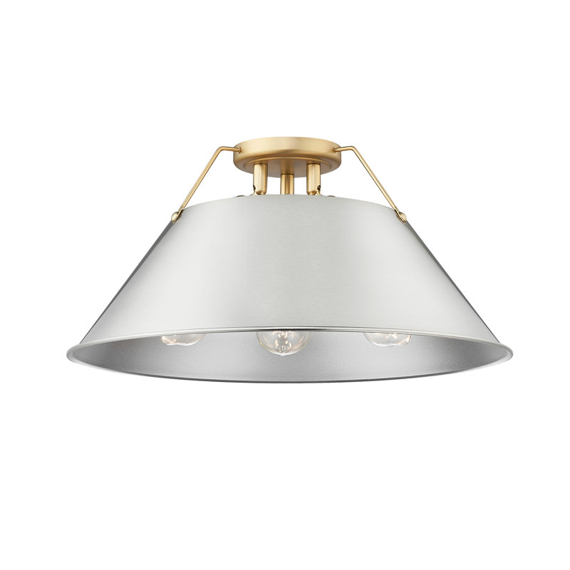 Plafonnier encastré 3 lumières Weatherford, Bronze champagne brossé, Étain