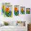 Décoration murale orange sur une plante tropicale orange en fleurs-345191218