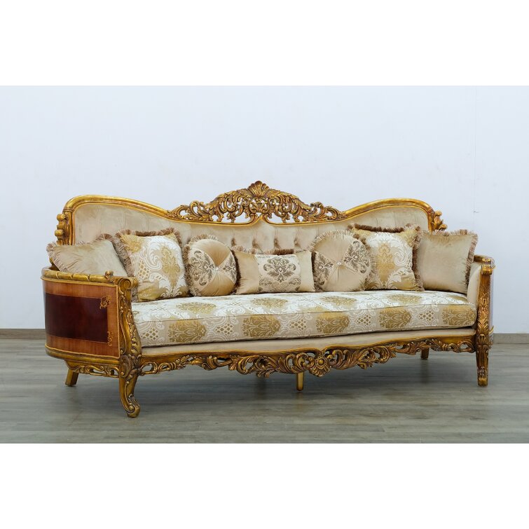 Antique Settee, Louis XV Style, Carved, Upholstered Sofa, Mahogny