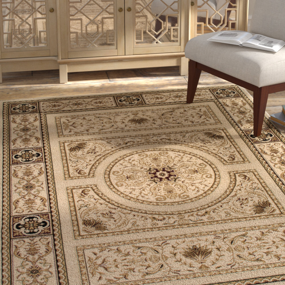 Beckwourth High-End Ultra-Dense Ivory Area Rug World Menagerie Rug