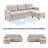 L-shape Sectional Sofa Couch with Ottoman,Convertible Sectional Sofa-680098751