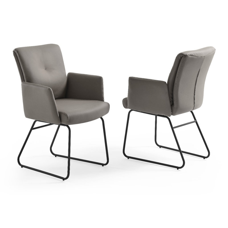 Fauteuil capitonné Inscoe Droitwich, Noir, Noir