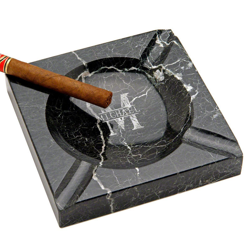 Cendrier cigare noir carré intérieur / extérieur, Oui