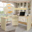 Bureau de direction rotatif à 360 ° en bois avec bureau à 90 po et 3 tiroirs pour le salon-1508006288