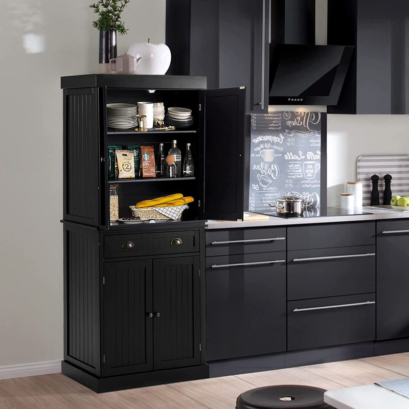 71.9'' Kitchen Pantry, Black