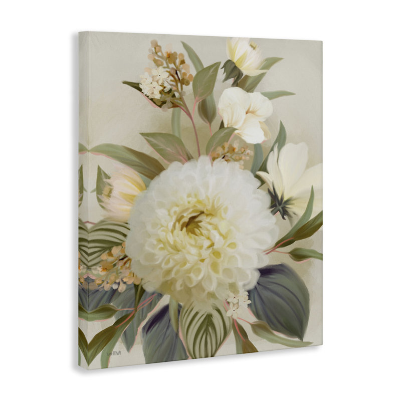 Élégante toile Dahlia, conçue par House Fenway, H 20 po x l 16 po