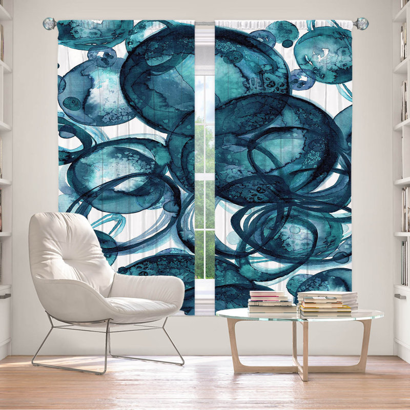 Room Darkening Curtain Pair, 40" W x 82" L, Teal