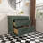 Fully Assembled 36''  Green Freestanding Single Sink Bathroom Vanity With Solid Wood Construction And Engineered Marble Top