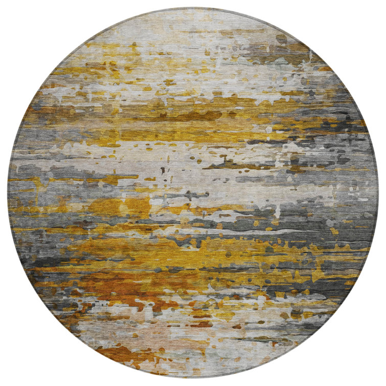 Machine Washable Indoor/Outdoor Xhevrie Copper Rug