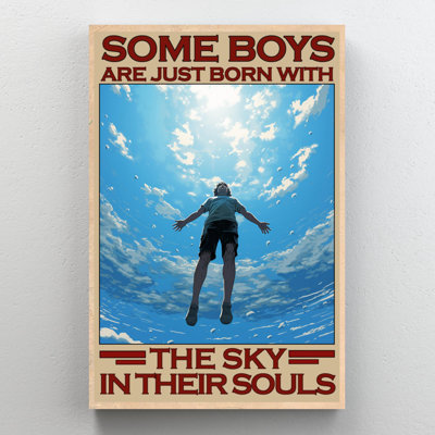 «Some Boy Are Just Born With The Sky», reproduction d'art graphique sur toile tendue 1 pièce