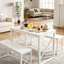Ensemble de table de salle à manger 3 pièces 43,3 pouces avec bancs Aithan, ensemble de table de cuisine rustique pour petits espaces, ensemble de salle à manger de style campagne moderne avec banc pour cuisine et salle à manger-1421384762-1521339498