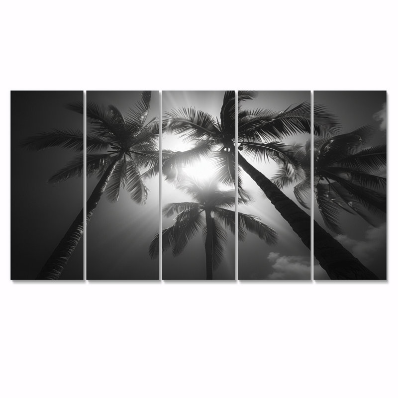 Ensemble de palmiers et palmiers monochromes élégants, H 32 po x l 80 po