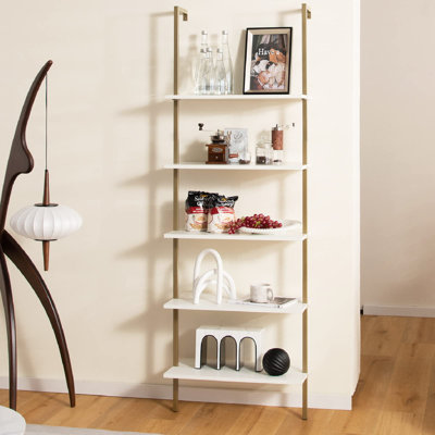 180 cm H x 60 cm W Iron Ladder Bookcase