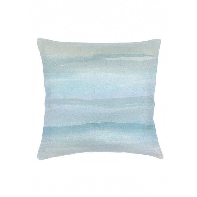 Oreiller en lin Cool Blue Sunset 22 x 22 avec duvet, Cool Blue, Carré 22 po, Down Blend