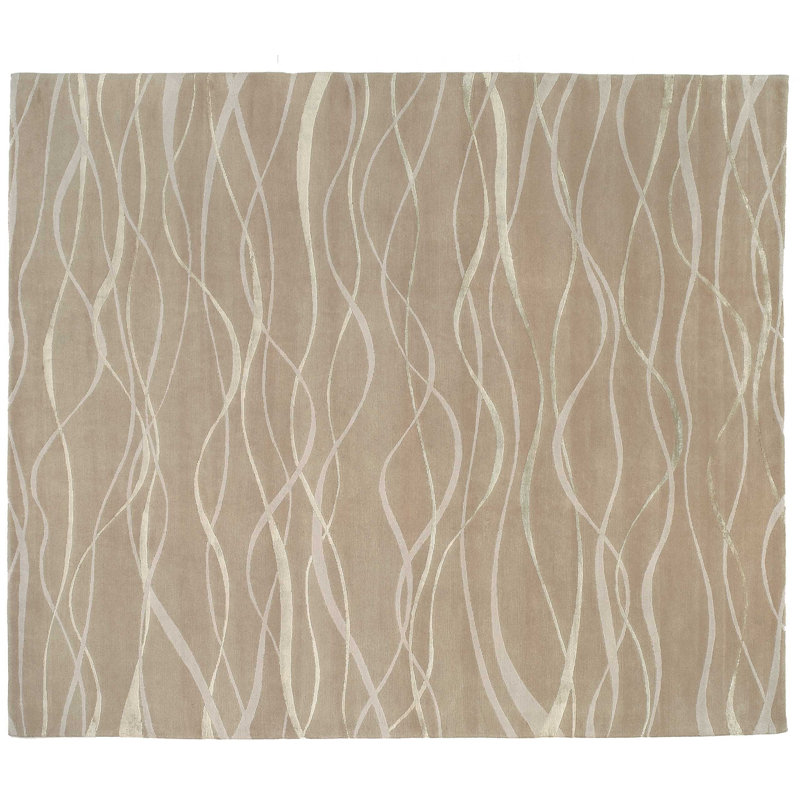 Ripple Shadow Abstract Area Rug in Beige/Neutral