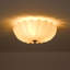 Plafonnier semi-encastré 3 lumières en verre plissé blanc mat-741411451