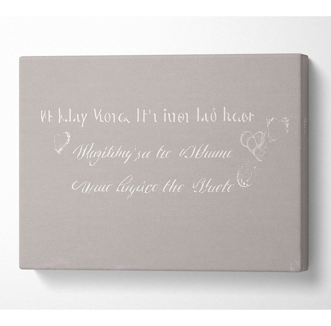 Musik Zitat If I Lay Here Snow Patrol Beige - Wrapped Canvas Typography