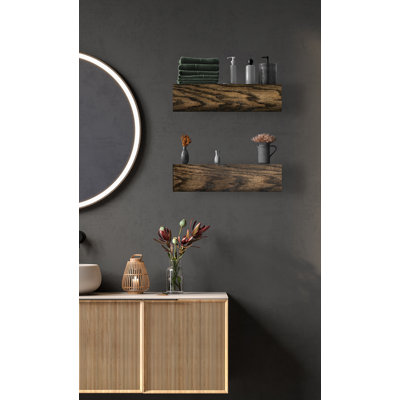 Emerald Lee 2 Piece Oak Floating Shelf