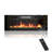 36" Ultra Thin Electric Recessed Wall Mounted Fireplace Heater with Timer Remote Black