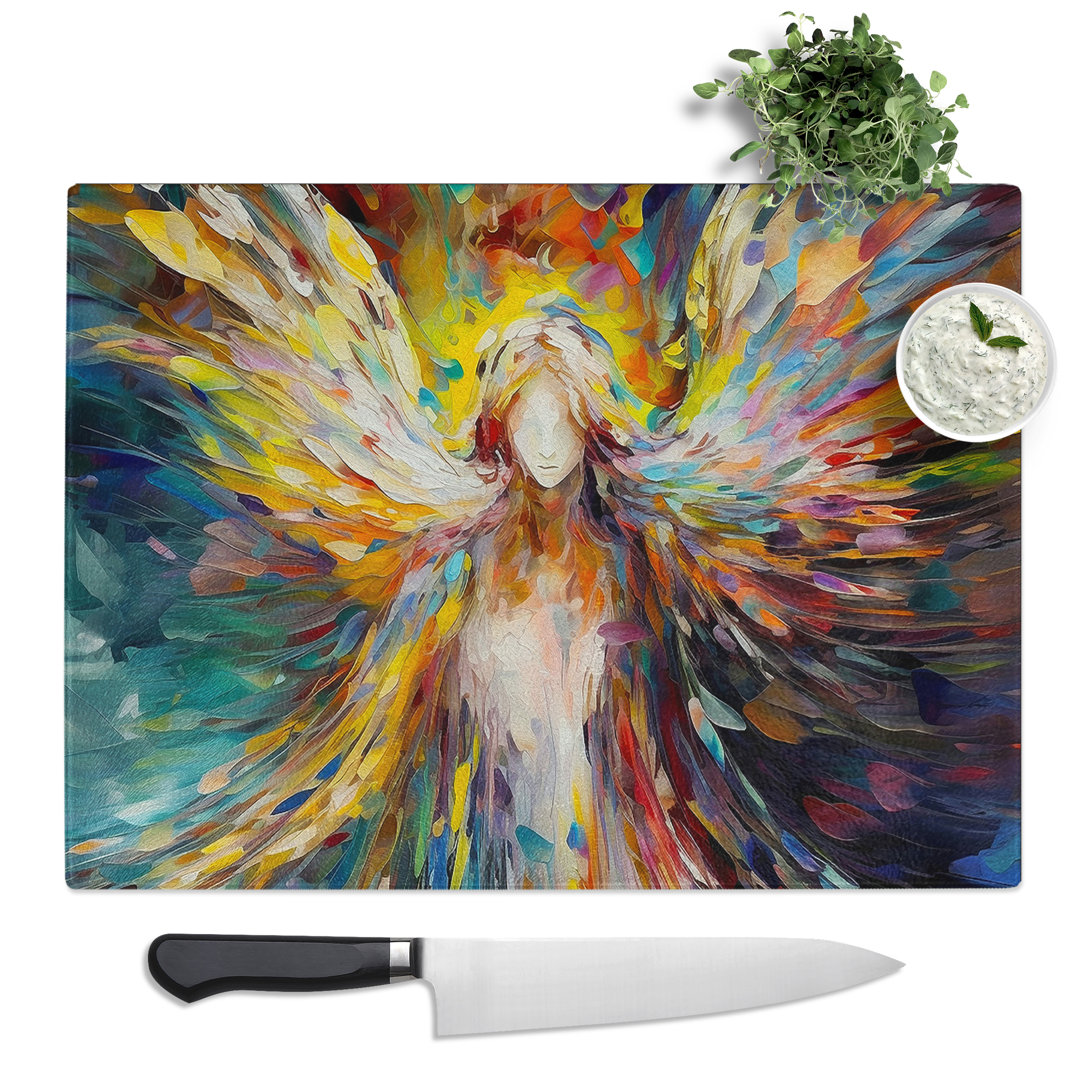 Angel Abstract No.1   Glass Chopping Board