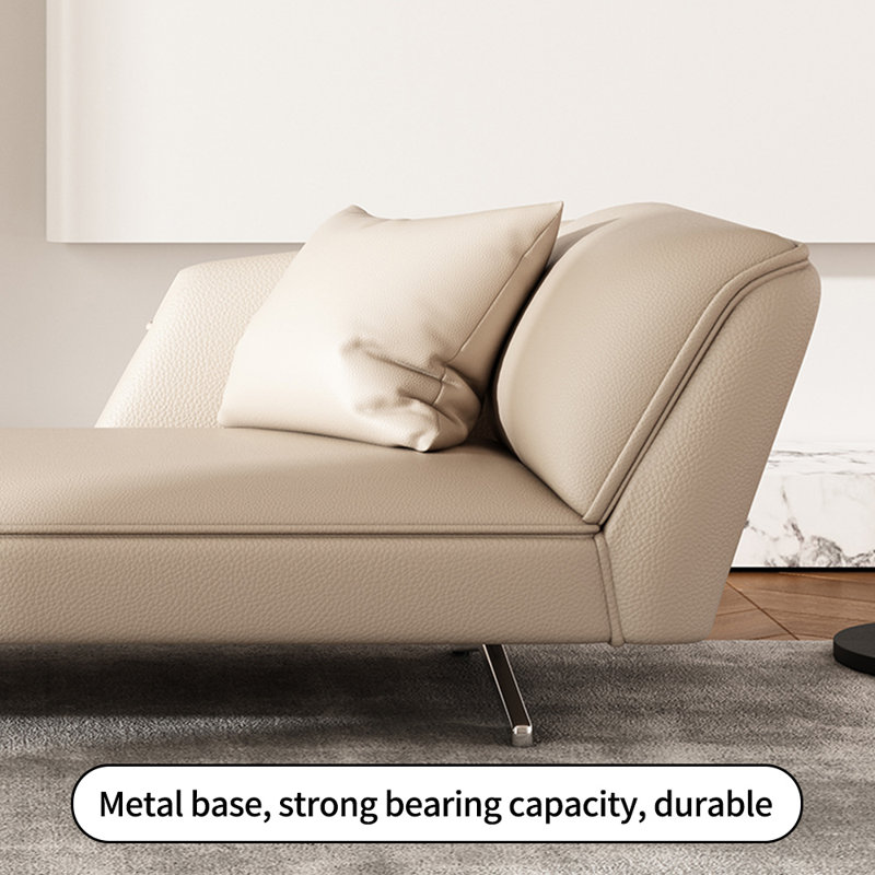 Méridiennes en cuir pour chambre à coucher, Orienté à droite, Beige