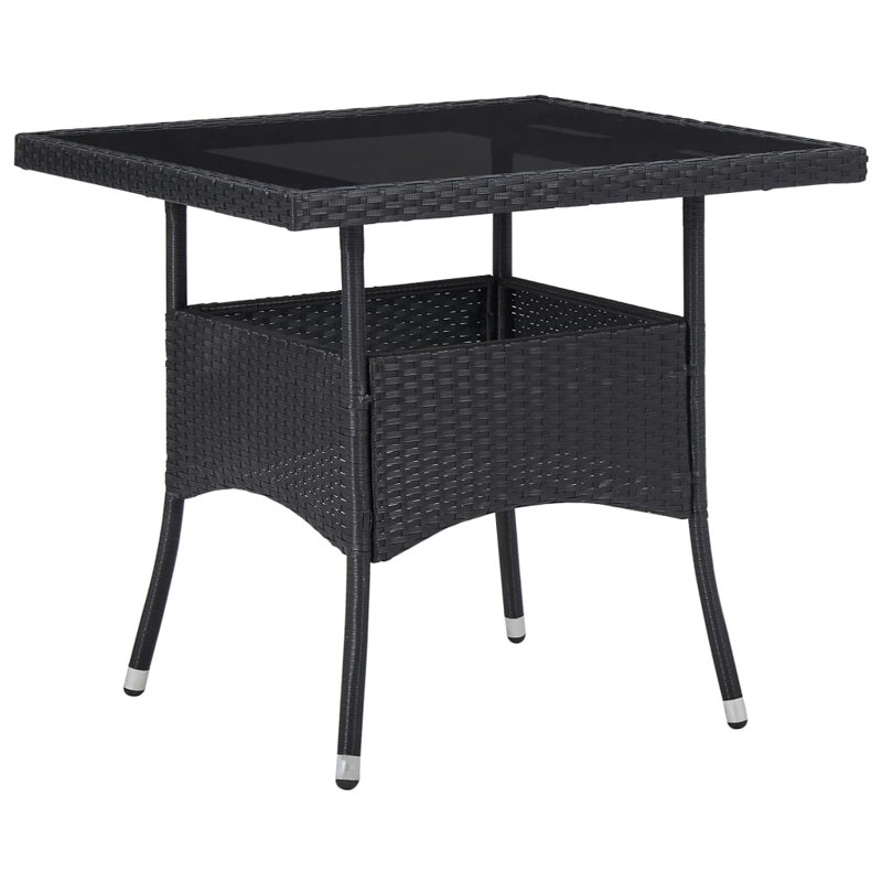 Clorinda Square Wicker Outdoor Dining Table , 80cm cm W 80cm cm D, Black