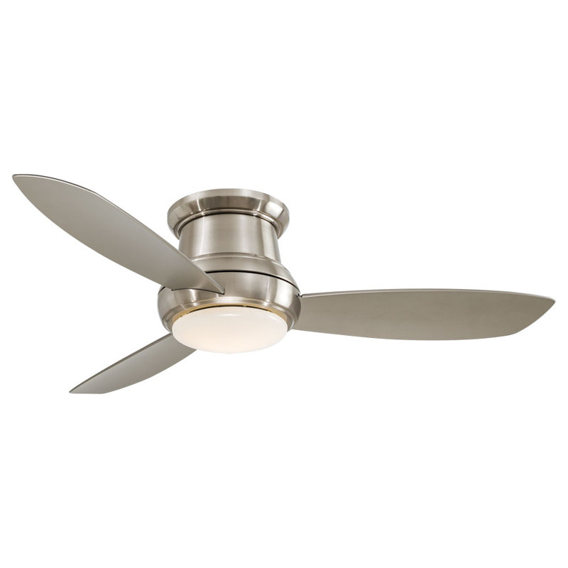 52" Concept II 3 - Blade LED Propeller Ceiling Fan with Remote Control and Light Kit Included, Brushed Nickel, LED