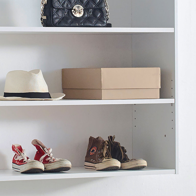 Devi White Wall Mounted Wood Closet System, White