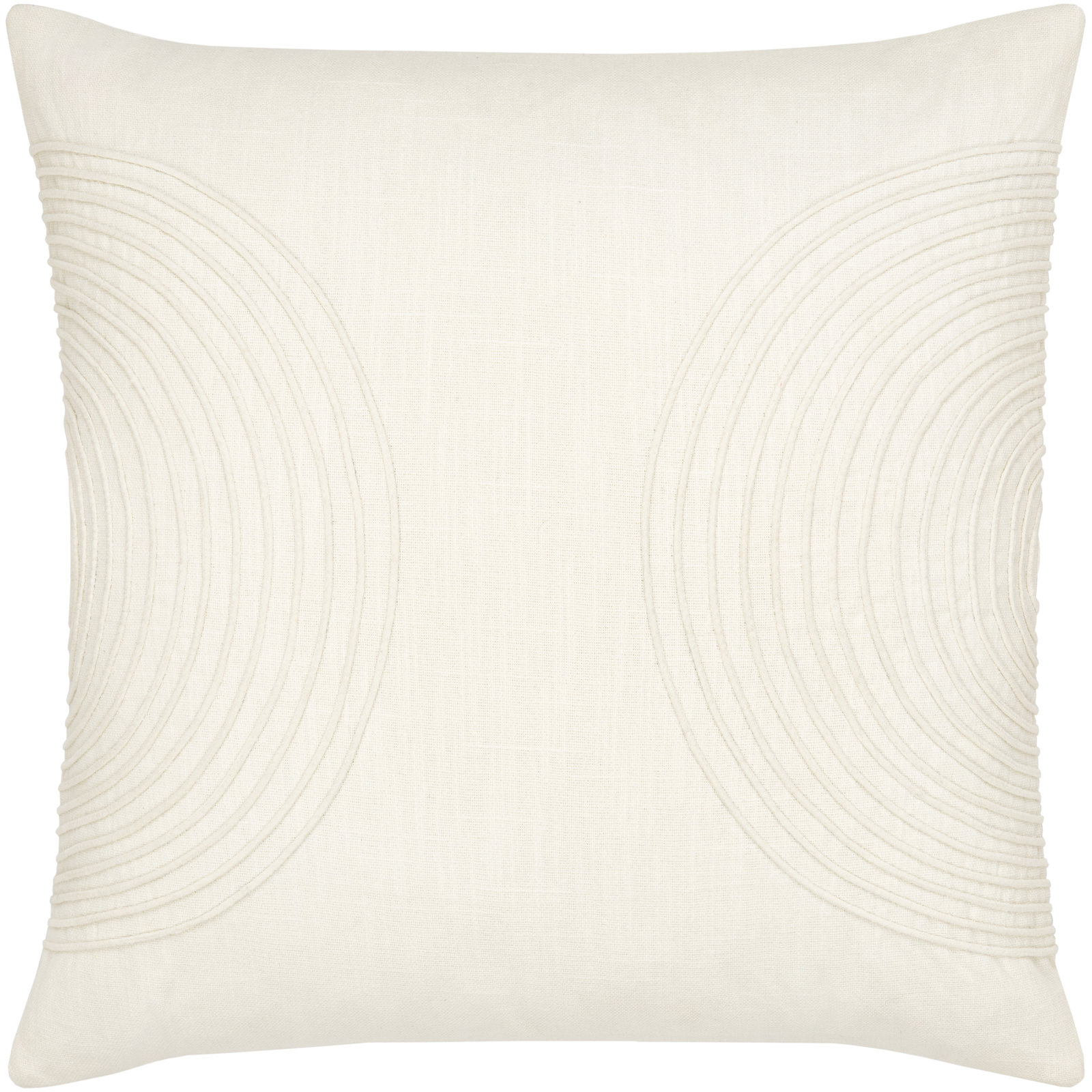 Rida Embroidered Cotton Throw Pillow, White, Polyester/Polyfill, 20" x 20"