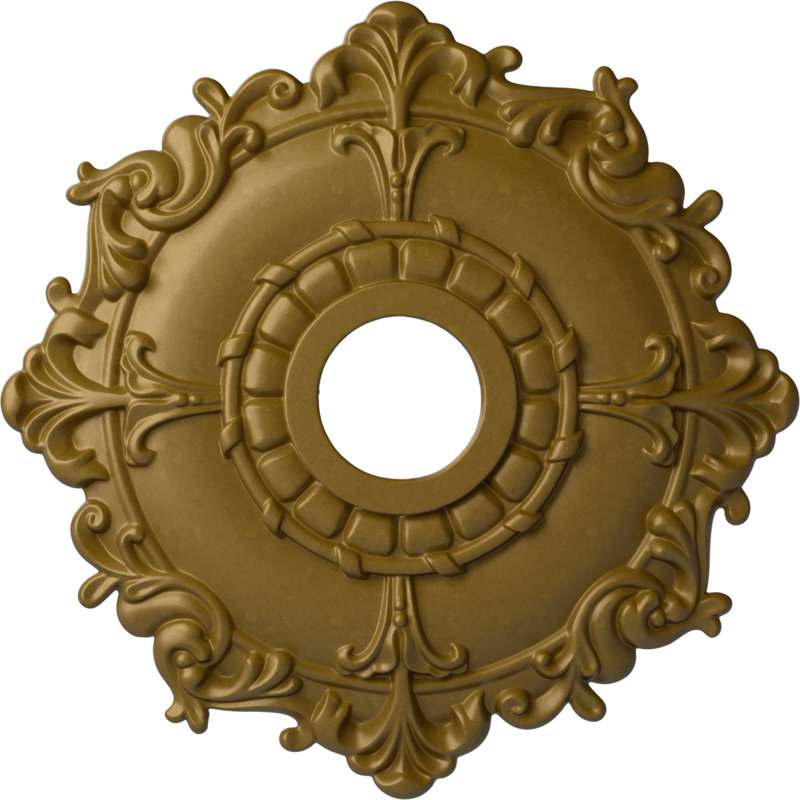Médaillon de plafond Endurathane La Valette, DO 18 po x P 3 1/2 po x P 1 po (convient aux auvents jusqu'à 3 1/2 po), finition de foyer en pierre peinte à la main
