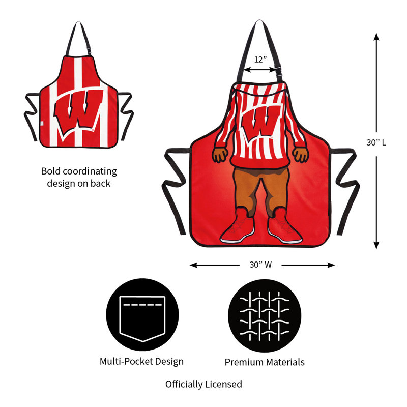 No Pattern Bib Apron, University Of Wisconsin-Madison