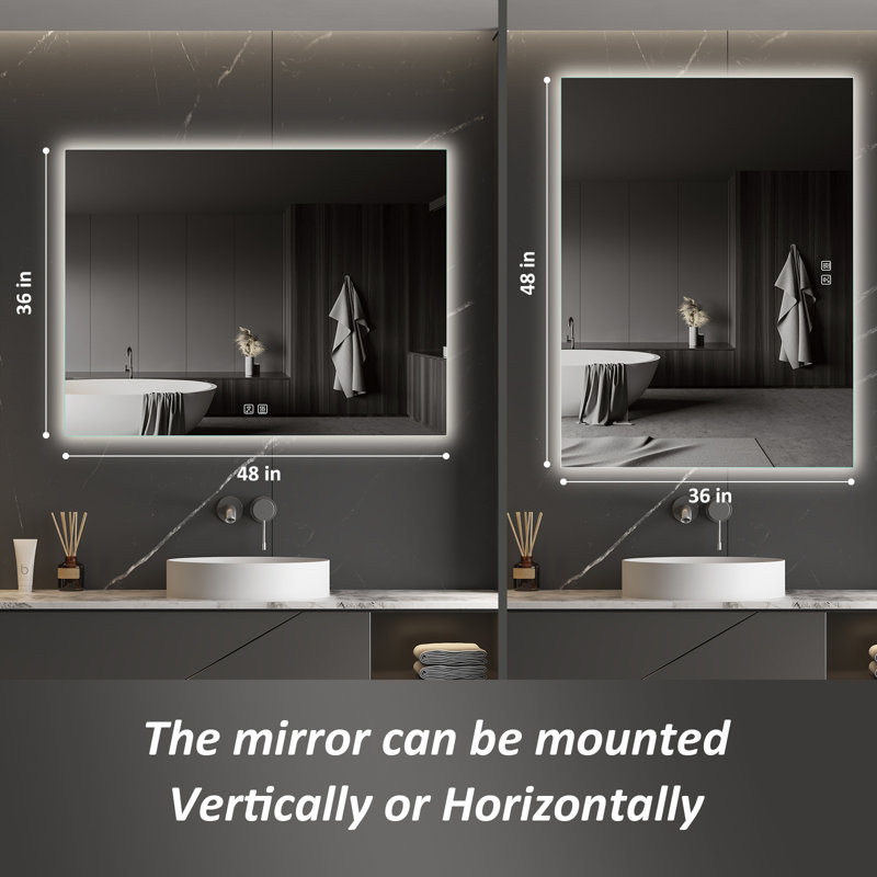Miroir mural sans cadre Naliyah, 36 po x 48 po