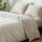 Linen Like Textured Flat Sheet 100% Washed Cotton Breathable Durable Soft Comfy-107894578-107894589