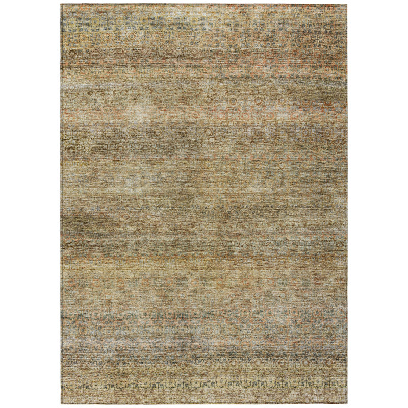 Wheat Rectangular Synthetic Easy Care Washable Rug