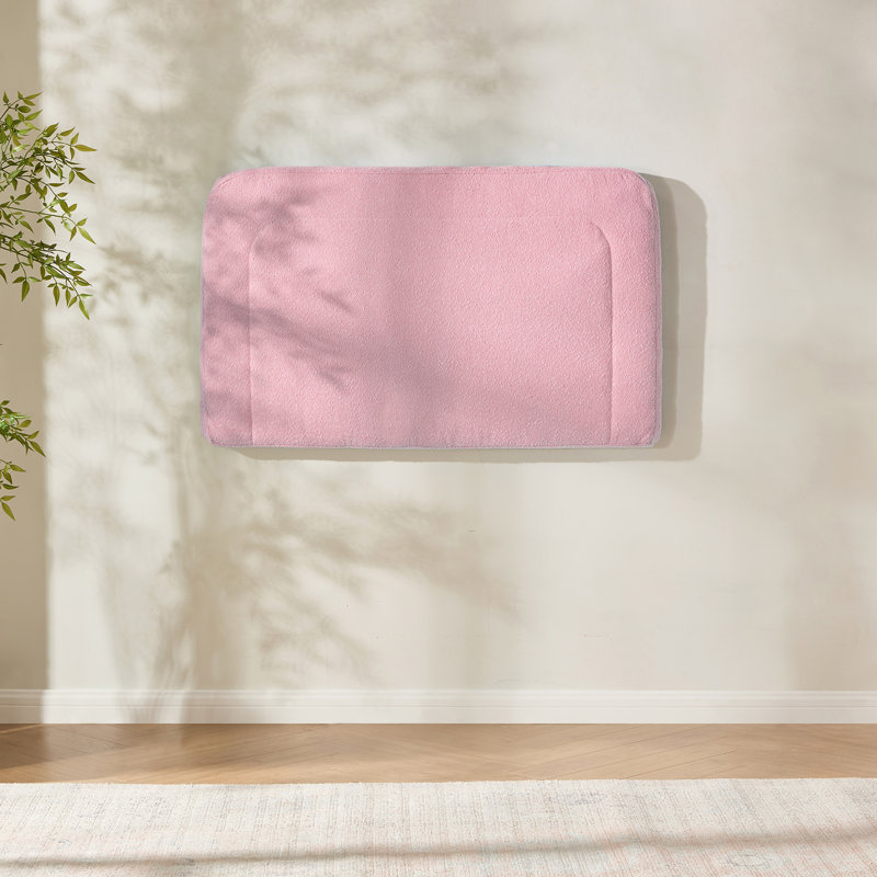 Chastelyne Upholstered Easy Assemble Wall Mounted Headboard, Pink, Full