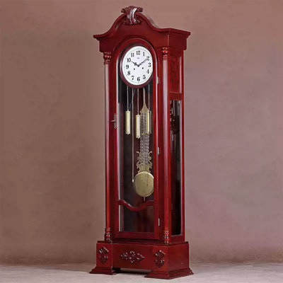 Luxurious European-style solid wood mechanical floor-standing large clock